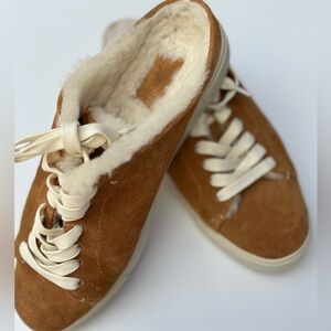 Frye Ivy Genuine Shearling Sneaker Mule